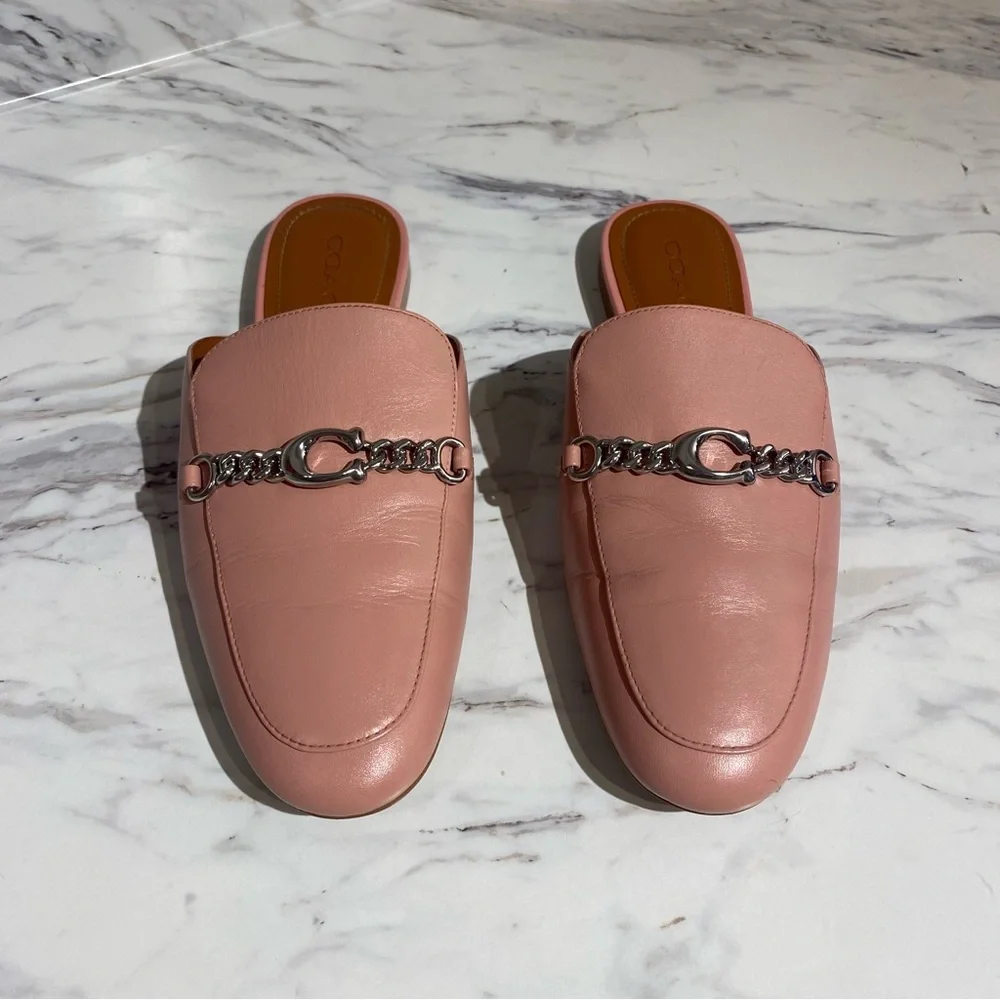 Coach‎ Sofi leather slides mules petal pink - Picture 5 of 16